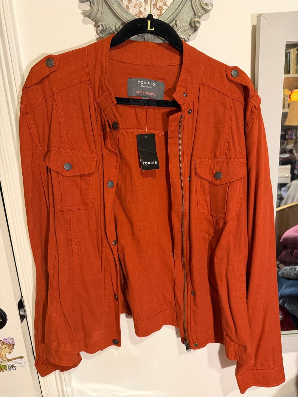 torrid Rust-Orange Utility Jacket with Epaulettes